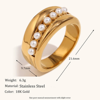 Classic Concave Pearl Ring