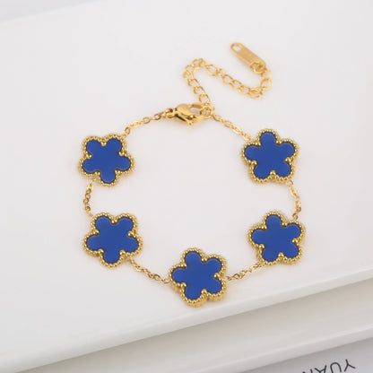 Adjustable Five-Leaf Clover Bracelet