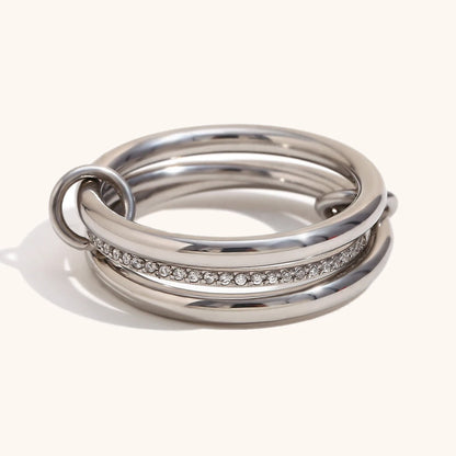 Multi-Layer Mixed Color Zircon Ring