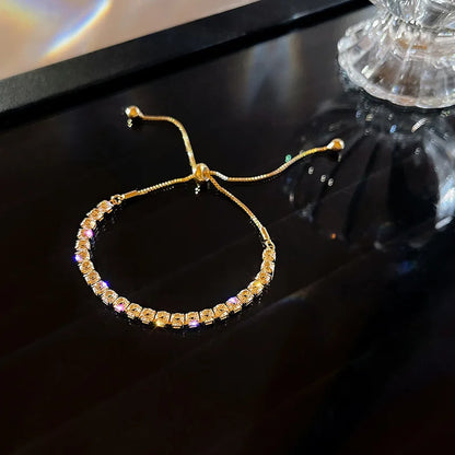 Cubic Zirconia Gold Tennis Bracelet