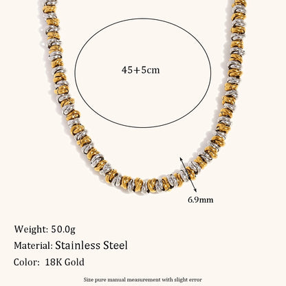 Gold & Silver Dual-Color Beaded Necklace
