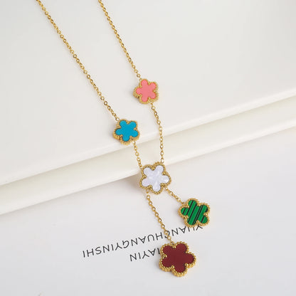 Adjustable Five-Leaf Clover Bracelet