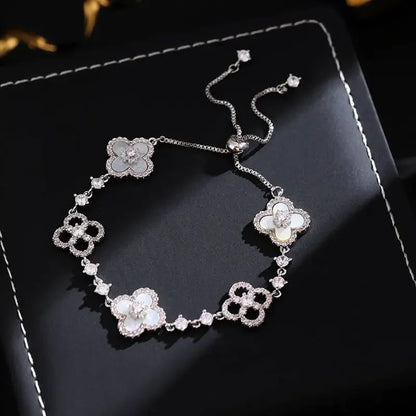 Pink Four-Leaf Clover Bracelet