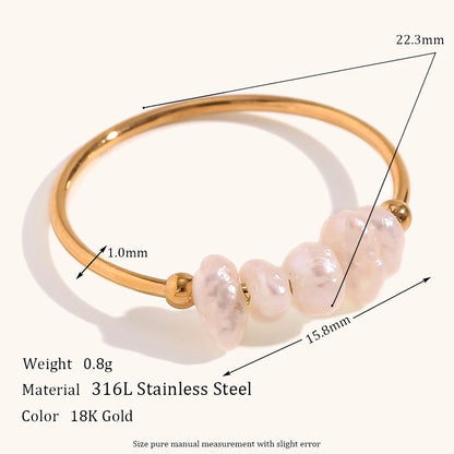 Elegant Freshwater Pearl Gold Ring