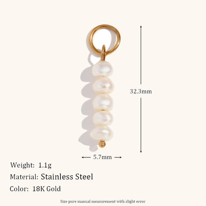 Asymmetric Diamond & Pearl Charm Hoop Earrings