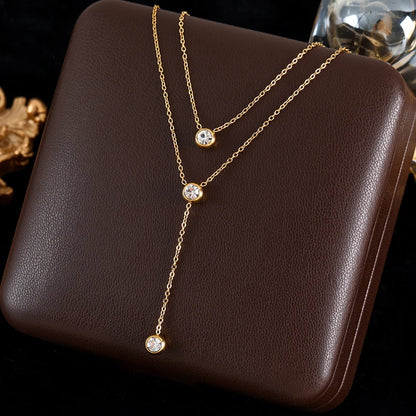 Clover Flower Zircon Necklace